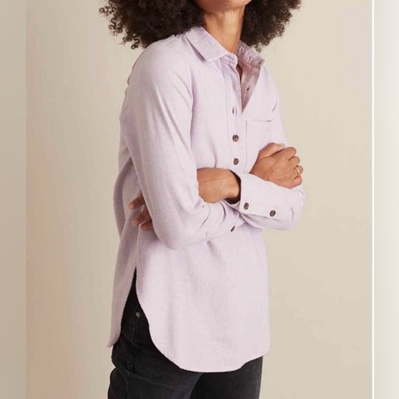 Marine Layer Purple Heather Josie Relaxed Popover Long Sleeve Size Medium - Picture 2 of 9